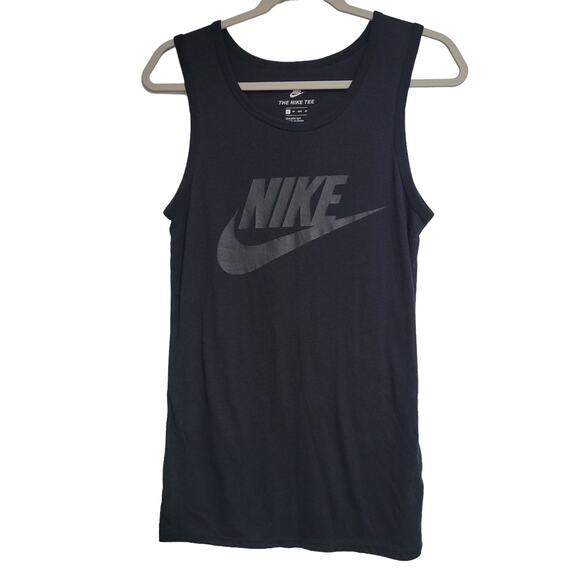 Nike Tops - Nike The Nike Tee Black Swoosh Athletic Cut Tri Blend Tank Size XS